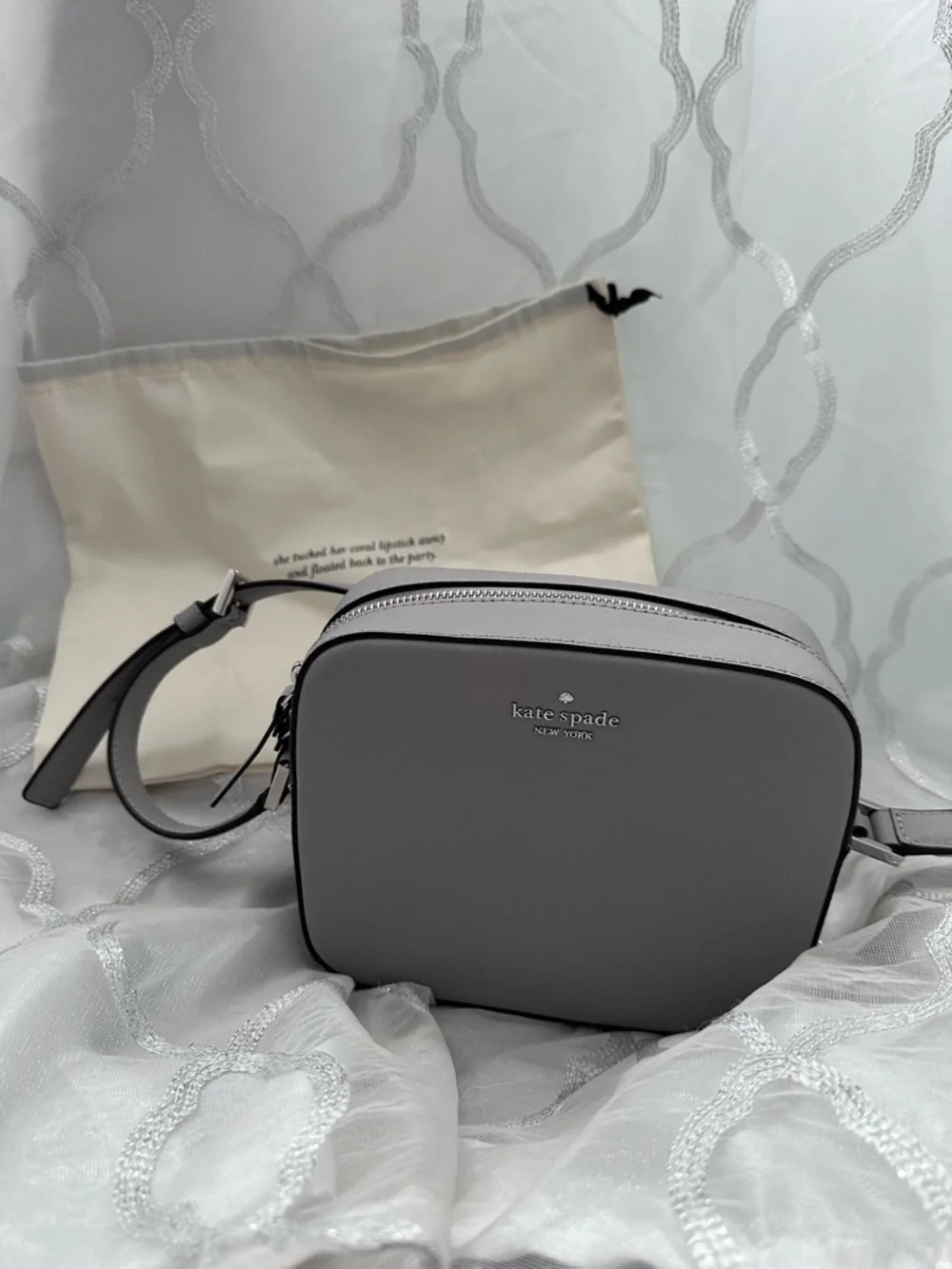 Kate Spade gray crossbody purse